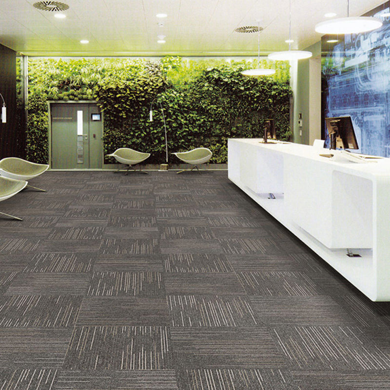 Gray Tone Level Loop Carpet Tile Geometric Self Adhesive Indoor Office Carpet Tiles