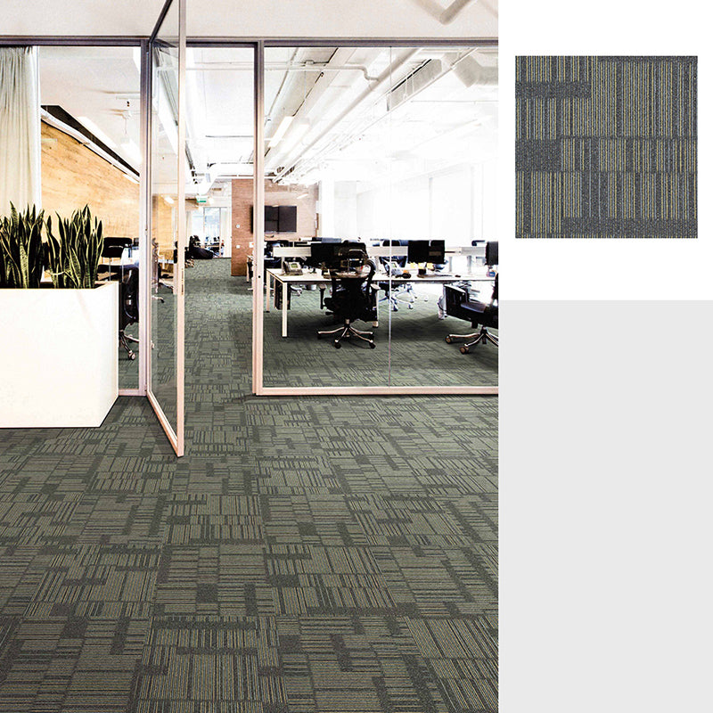 Gray Tone Level Loop Carpet Tile Geometric Self Adhesive Indoor Office Carpet Tiles