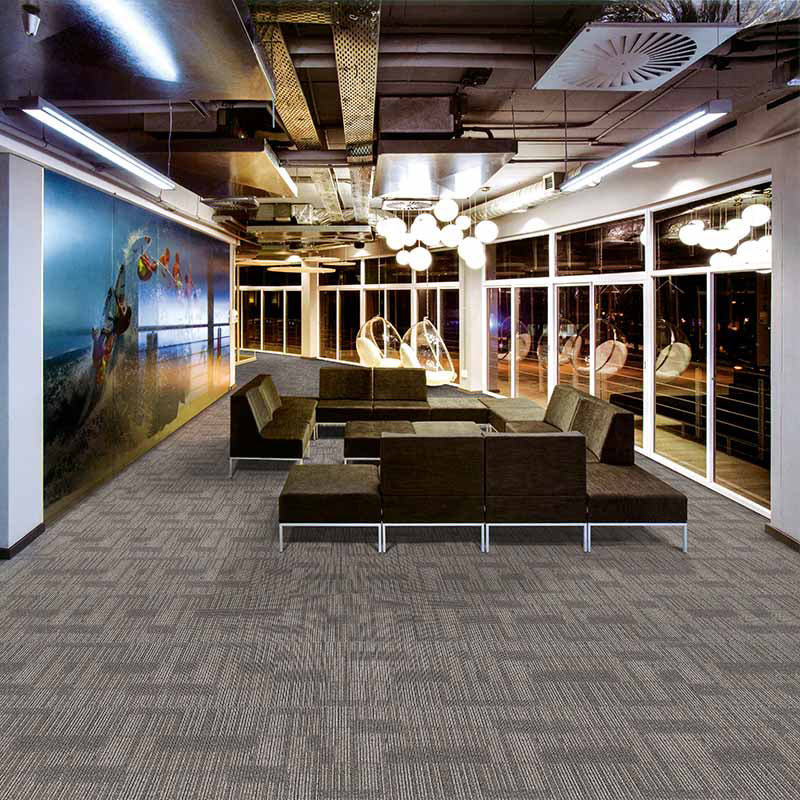 Office Level Loop Carpet Tile Dark Color Fade Resistant Loose Lay Indoor Carpet Tiles