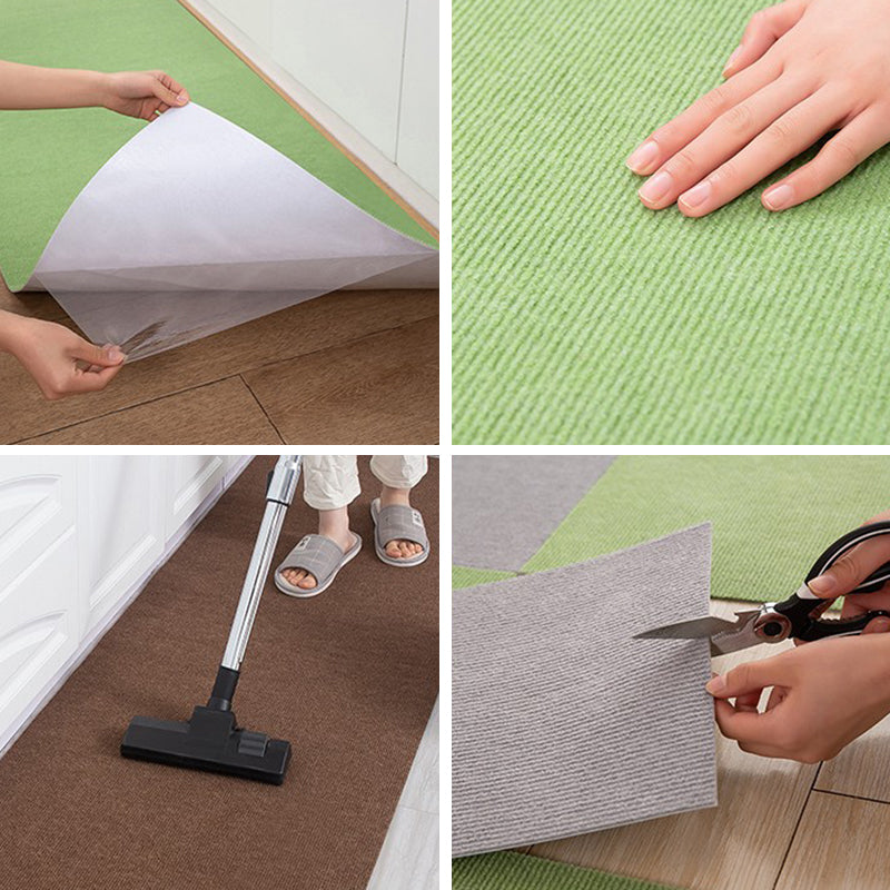 Carpet Tile Non-Skid Fade Resistant Solid Color Self-Stick Carpet Tiles Living Room