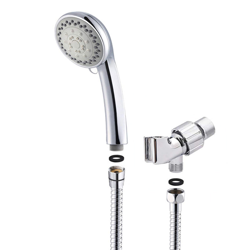 Round Handheld Shower Head in Silver Leak Resistant Wall-Mount Showerhead