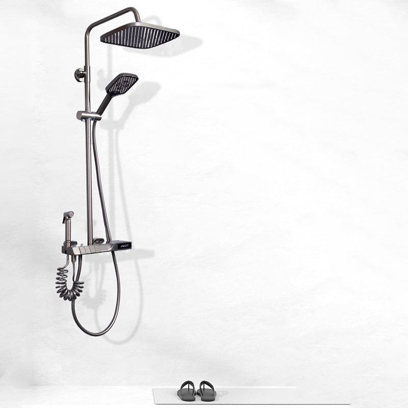 Contemporary Wall Mounted Shower System Slide Bar Included Shower Set