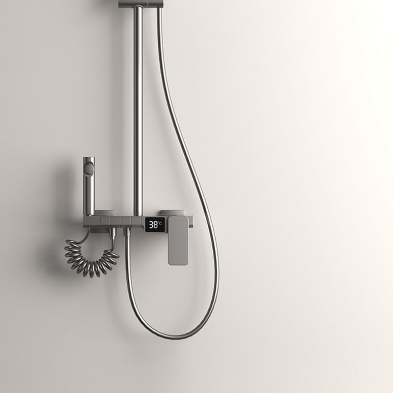 Contemporary Wall Mounted Shower System Slide Bar Included Shower Set