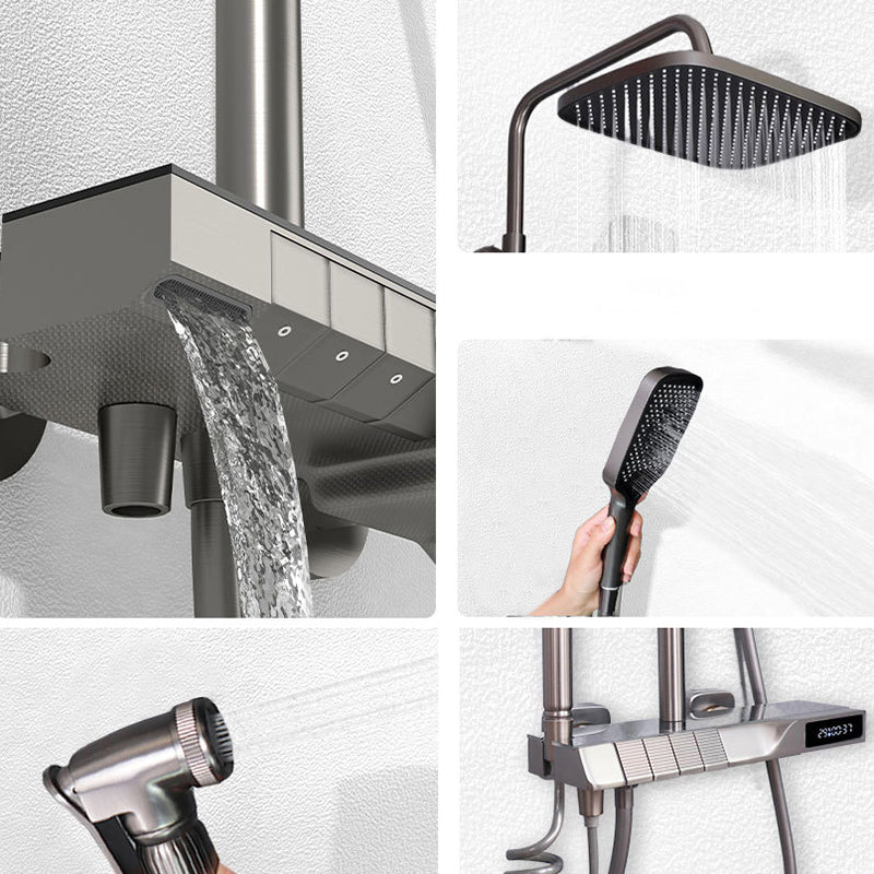 Contemporary Wall Mounted Shower System Slide Bar Included Shower Set