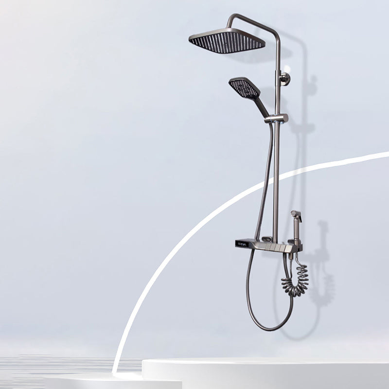 Contemporary Wall Mounted Shower System Slide Bar Included Shower Set