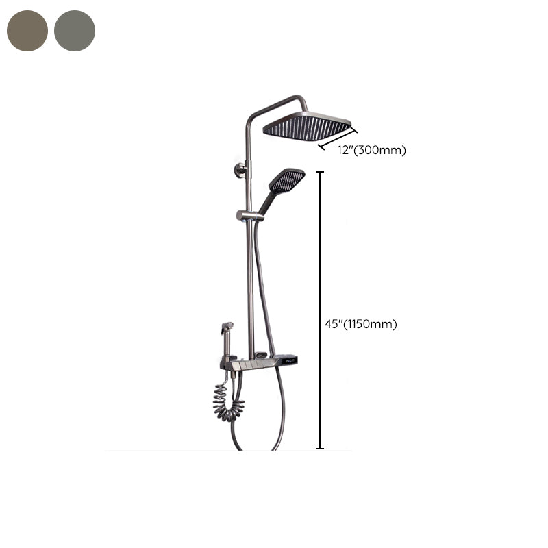 Contemporary Wall Mounted Shower System Slide Bar Included Shower Set