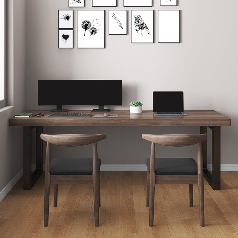 Contemporary Pine Wood Writing Desk Bedroom Office Desk with Black Legs