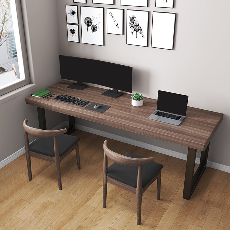 Contemporary Pine Wood Writing Desk Bedroom Office Desk with Black Legs