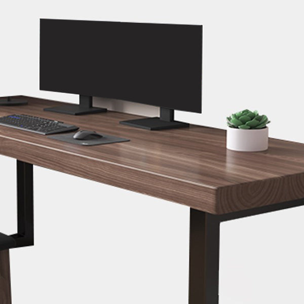 Contemporary Pine Wood Writing Desk Bedroom Office Desk with Black Legs