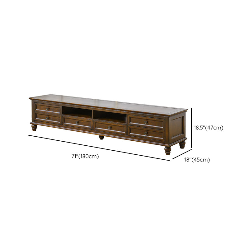 Traditional TV Media Console Solid Wood TV Console with 6 Drawers