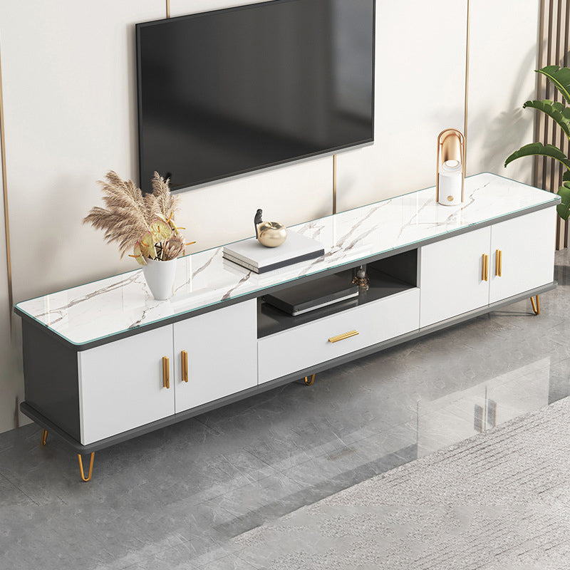 Glam TV Stand Console Open Storage Media Console for Living Room