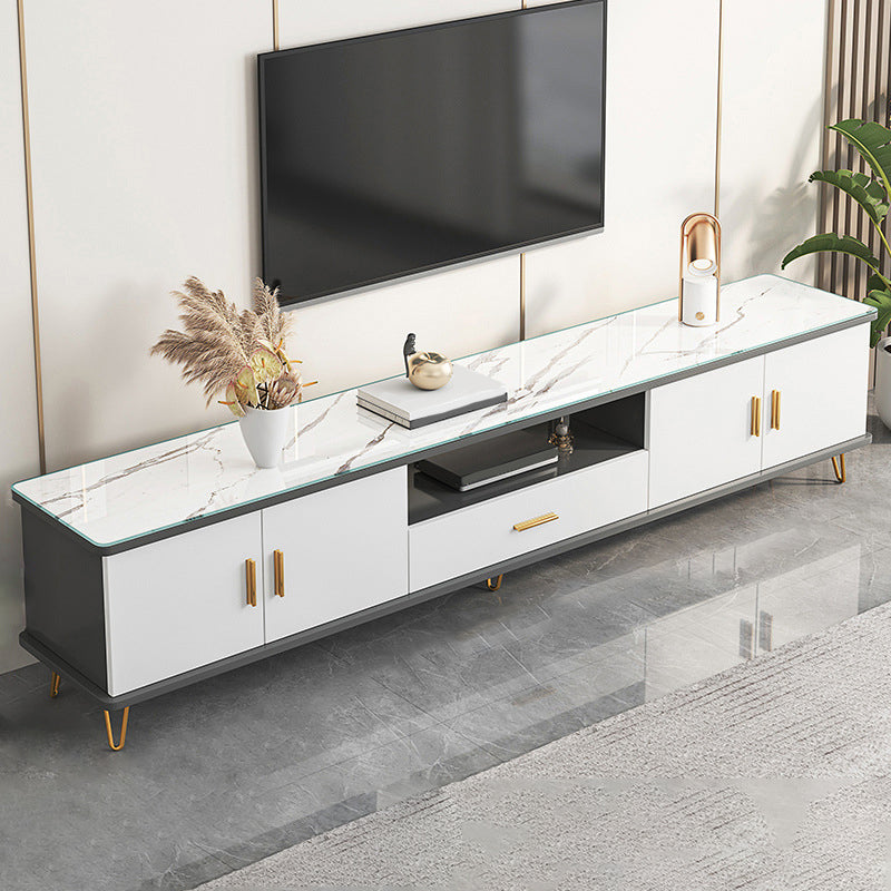 Glam TV Stand Console Open Storage Media Console for Living Room