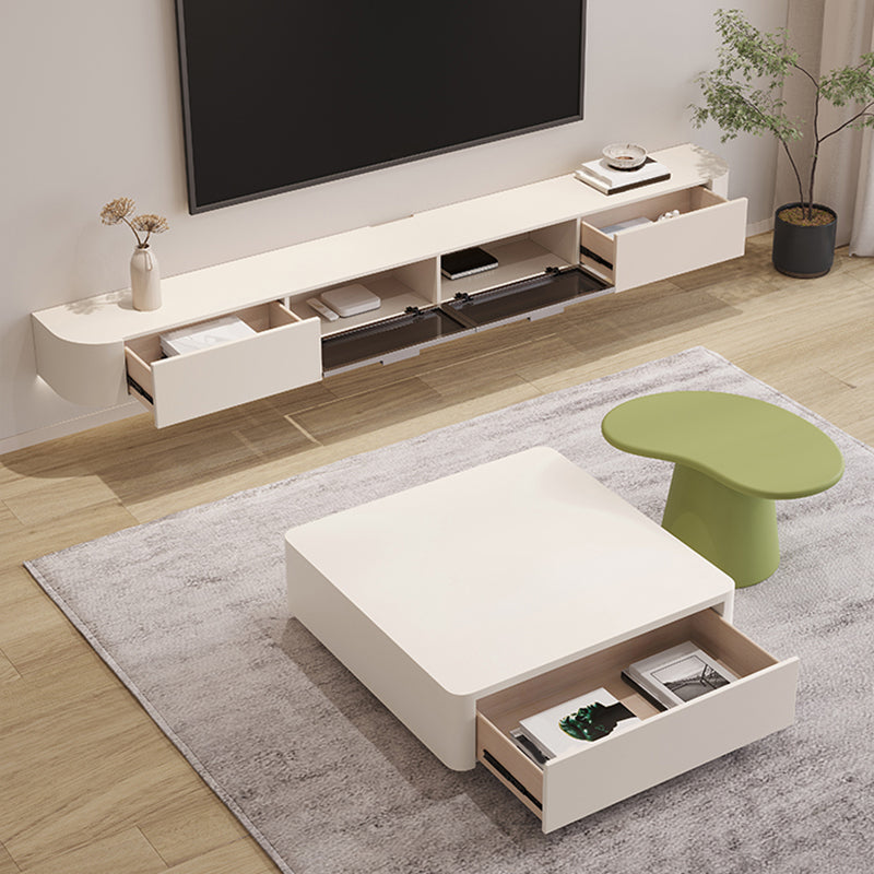 Contemporary TV Media Console Floating TV Console with 2 Drawers