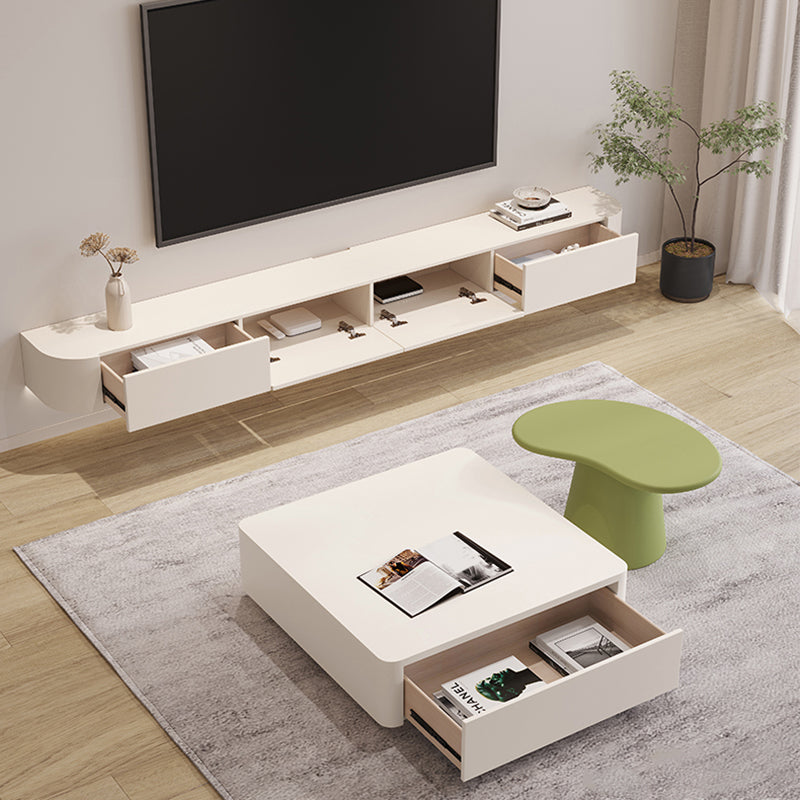 Contemporary TV Media Console Floating TV Console with 2 Drawers