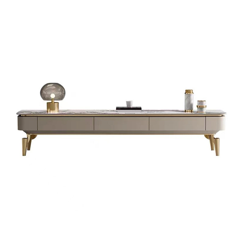 Contemporary TV Media Console Stone TV Console with 3 Drawers