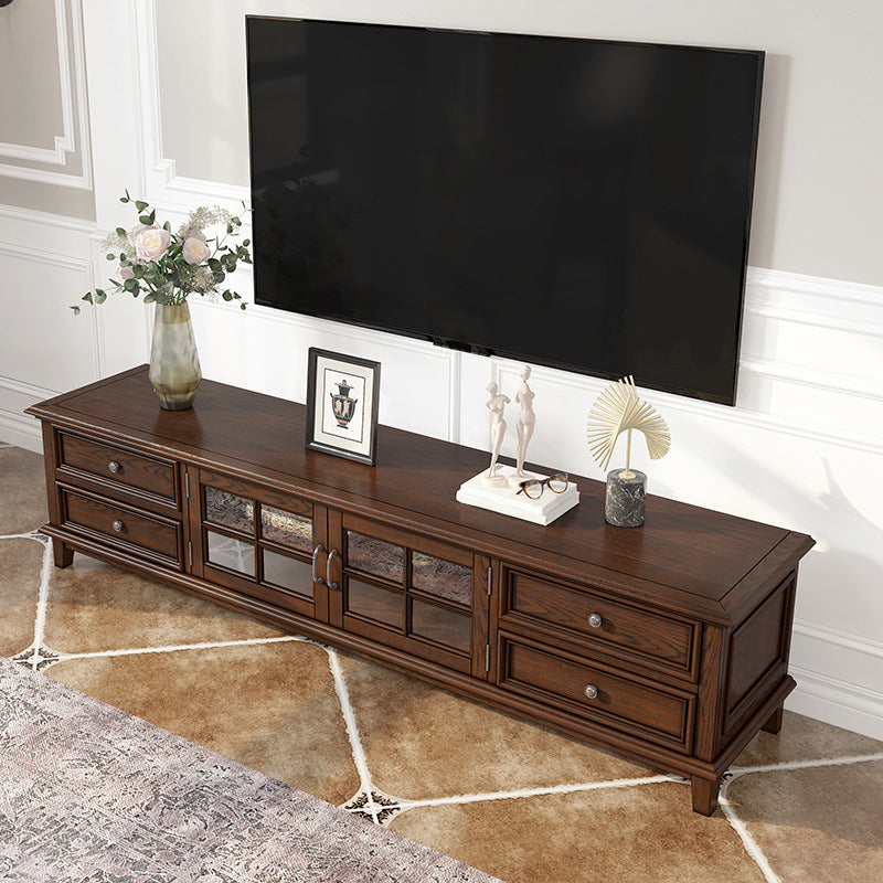 Traditional TV Media Console Solid Wood TV Console with Drawers