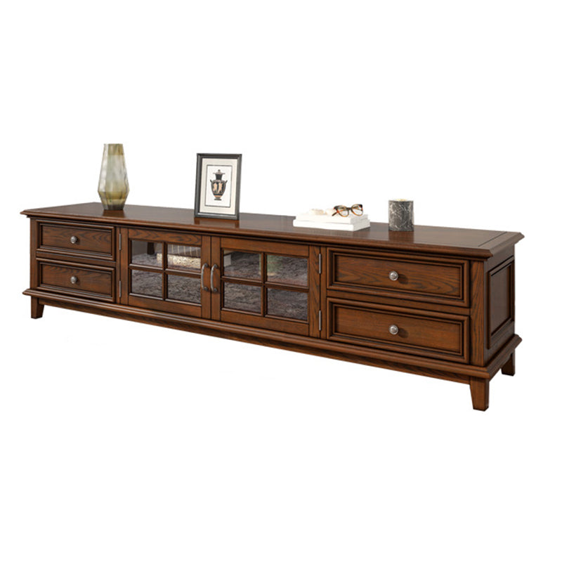 Traditional TV Media Console Solid Wood TV Console with Drawers