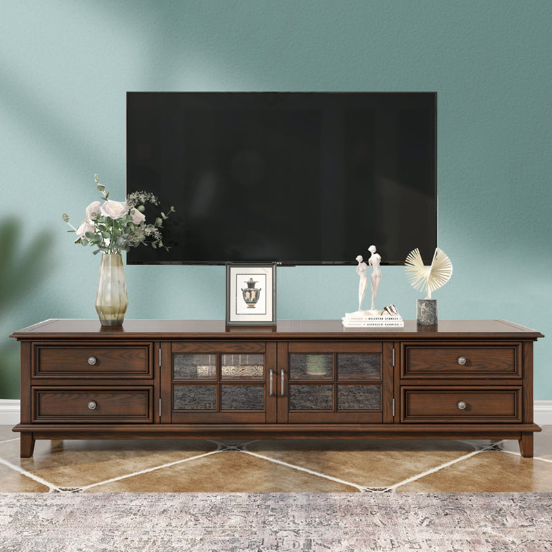 Traditional TV Media Console Solid Wood TV Console with Drawers