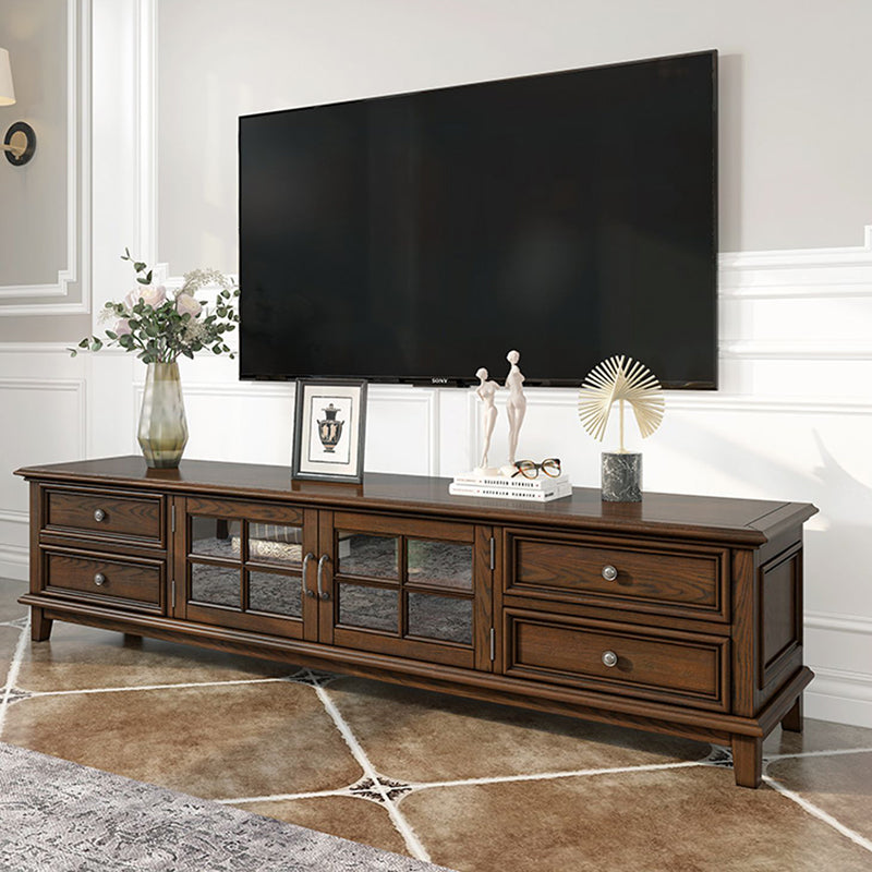 Traditional TV Media Console Solid Wood TV Console with Drawers