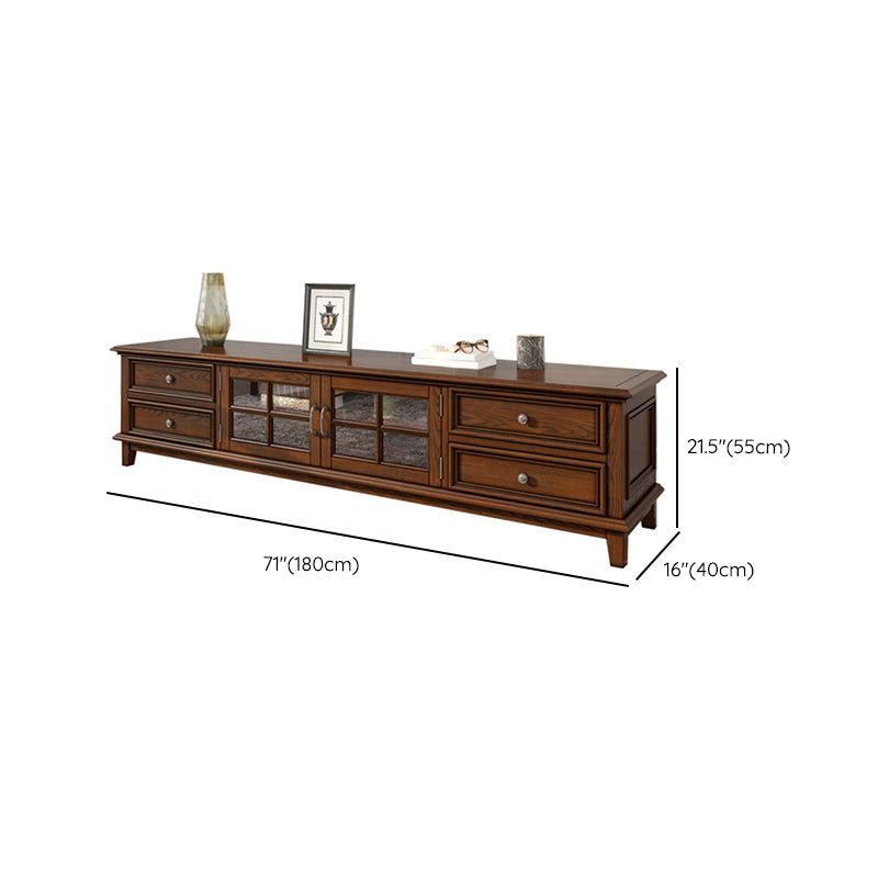 Traditional TV Media Console Solid Wood TV Console with Drawers