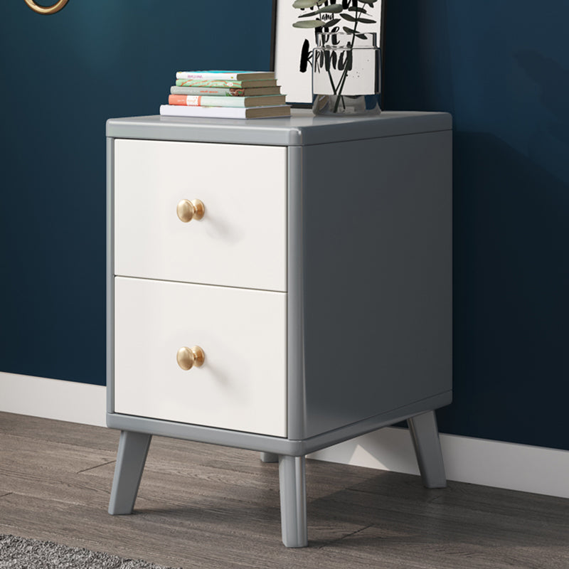 Contemporary Bed Nightstand Wooden Accent Table Nightstand with 2 Drawers