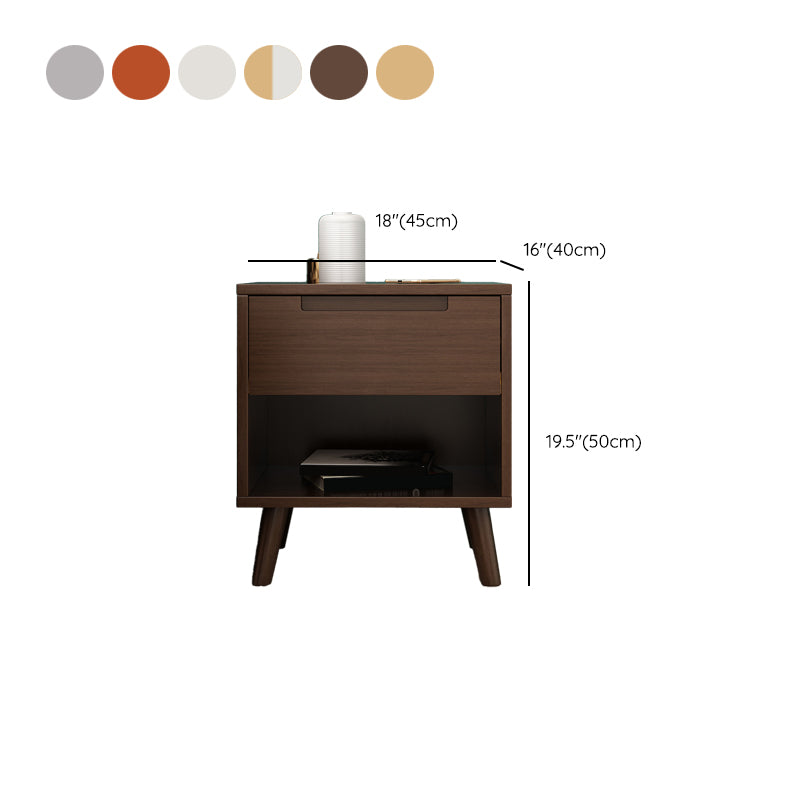 Modern Bed Nightstand Solid Wood Accent Table Nightstand for Bedroom