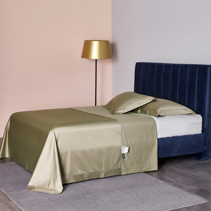 Cotton Sheet Set 3-Piece Solid Color Wrinkle Resistant Bed Sheet