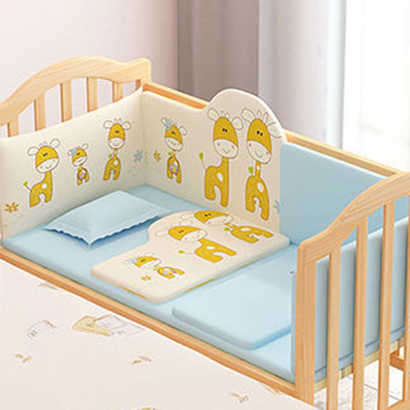 Scandinavian Baby Crib Wood Toddler Guard Rails Included Nursery Bed