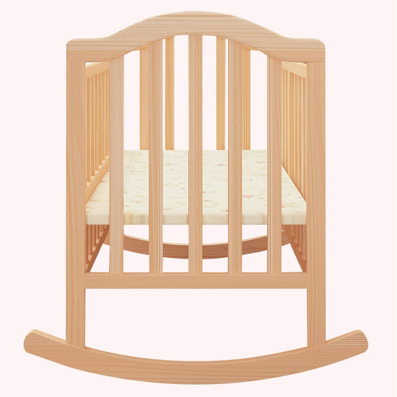 Scandinavian Baby Crib Wood Toddler Guard Rails Included Nursery Bed