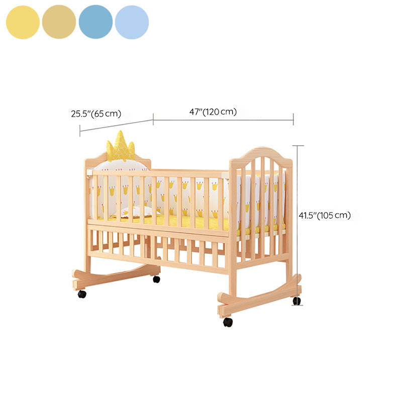 Scandinavian Baby Crib Wood Toddler Guard Rails Included Nursery Bed