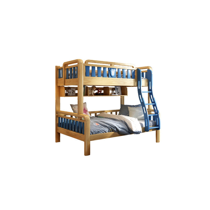 Scandinavian Natural Bunk Bed in Solid Wood with Guardrail Standard Bunk Bed