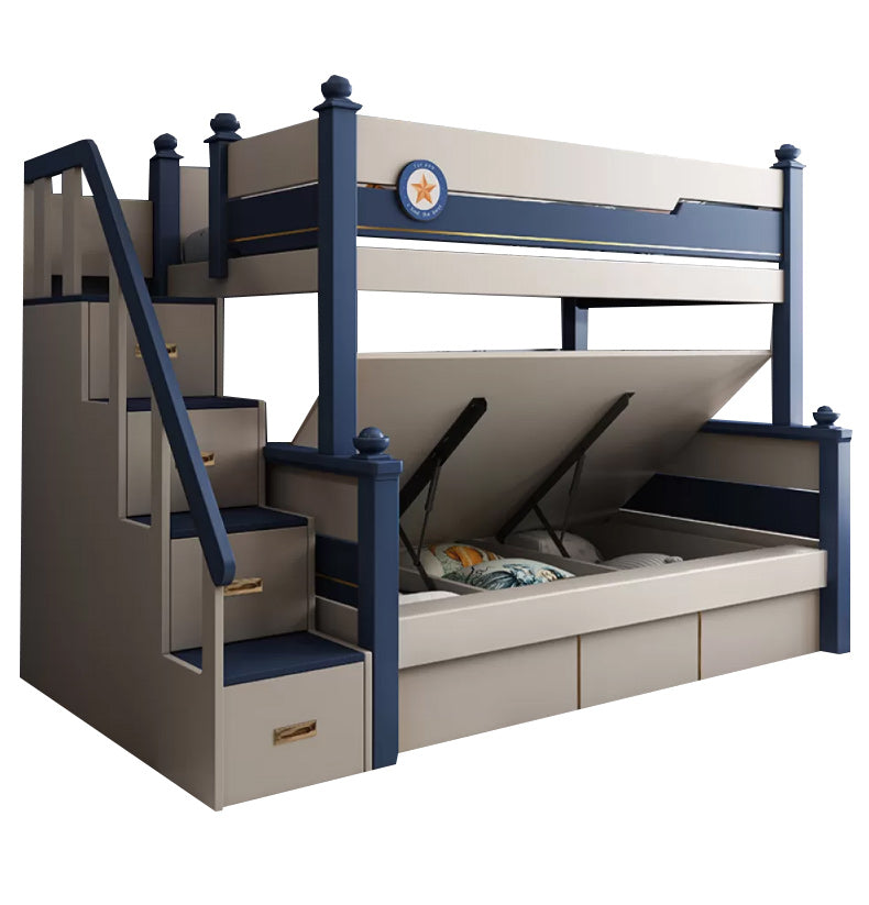 Storage Guardrail Bunk Bed Mattress Included Bed with Headboard