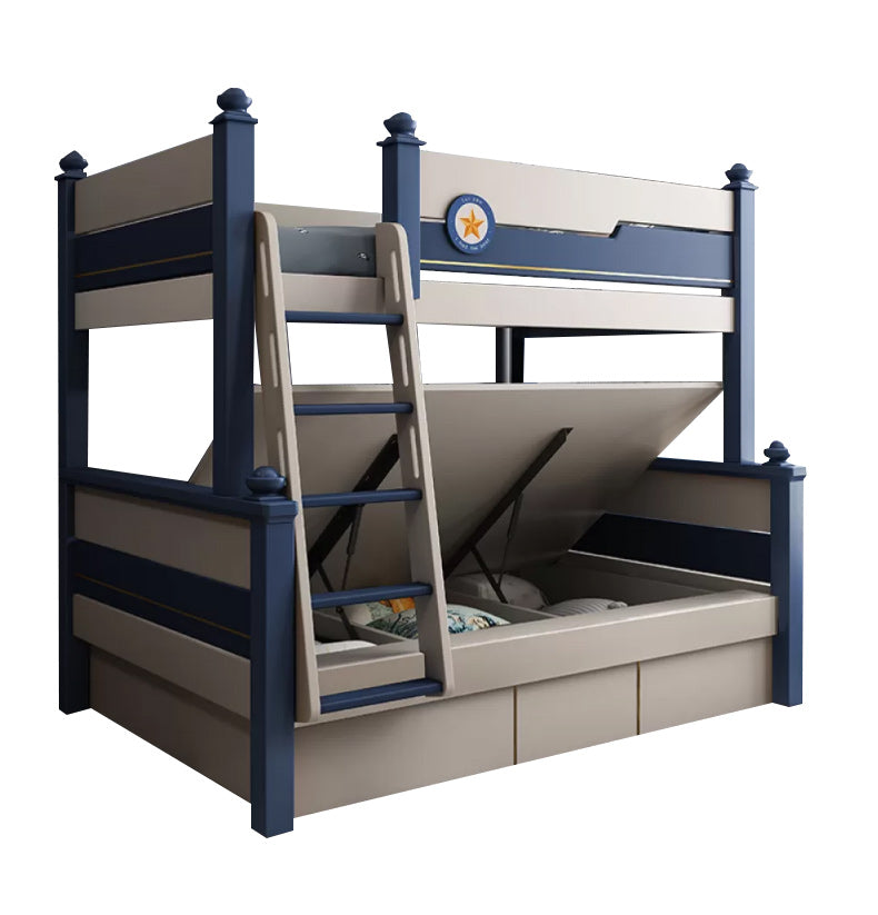 Storage Guardrail Bunk Bed Mattress Included Bed with Headboard