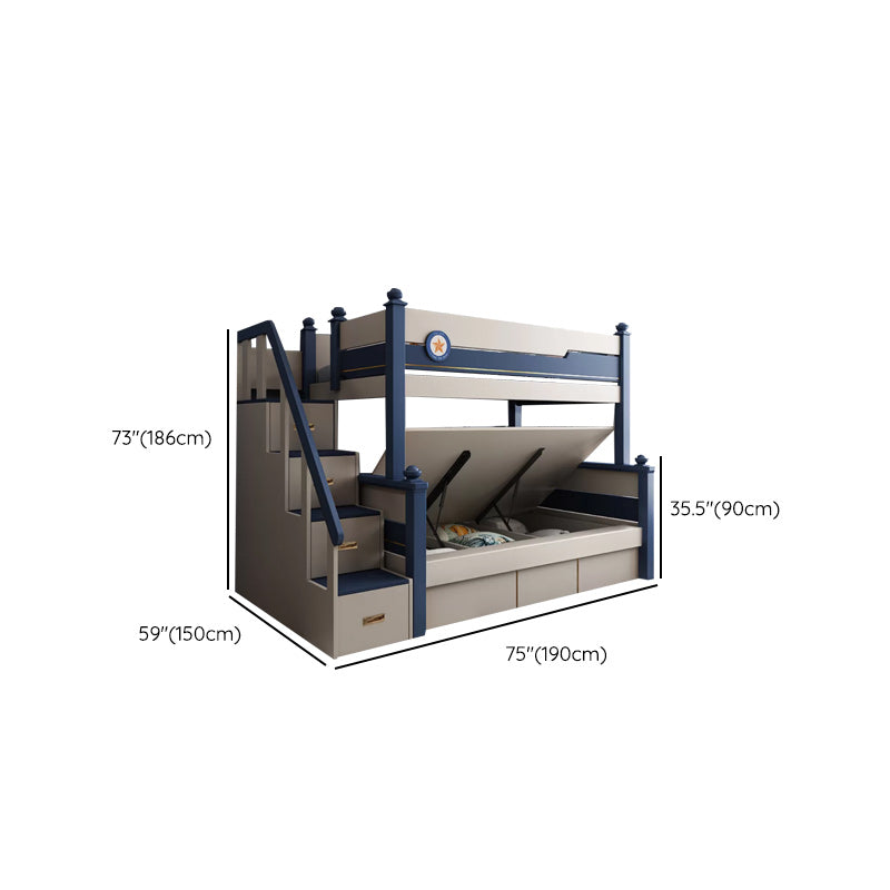 Storage Guardrail Bunk Bed Mattress Included Bed with Headboard