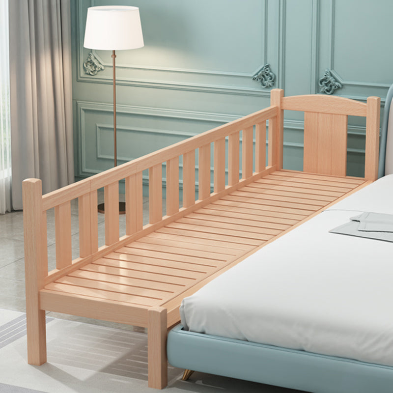 Farmhouse Solid Wood Baby Crib Natural Nursery Bed with Guardrail