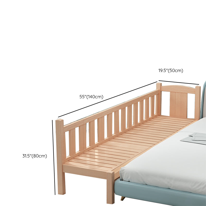 Farmhouse Solid Wood Baby Crib Natural Nursery Bed with Guardrail