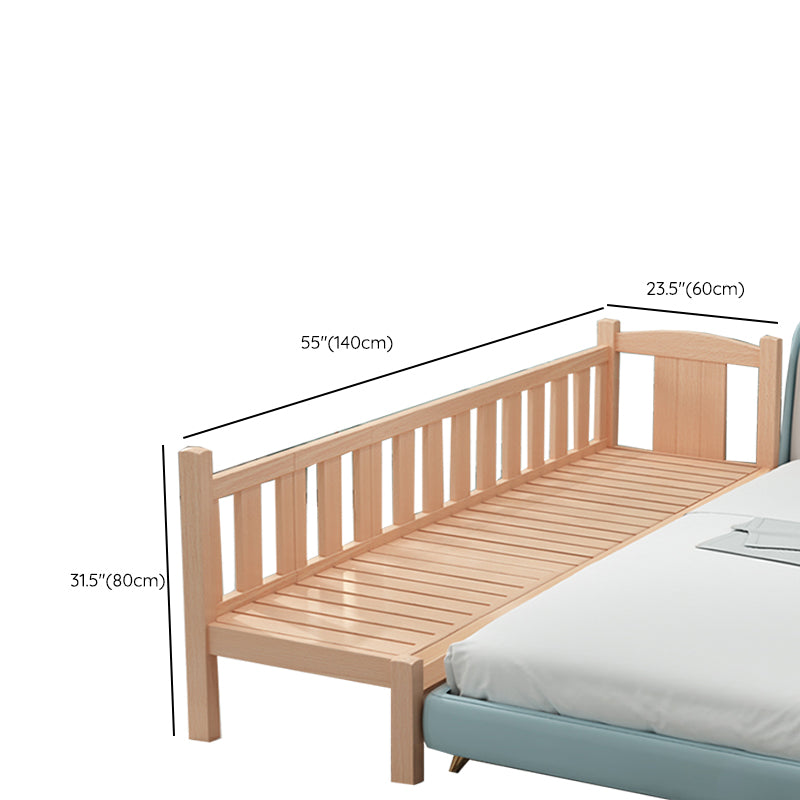 Farmhouse Solid Wood Baby Crib Natural Nursery Bed with Guardrail