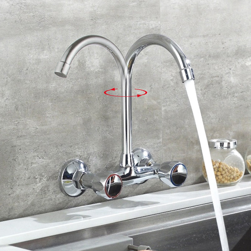 Modern Kitchen Faucet Brass Knob Handle High Arch Wall Mounted Pot Filler Faucet