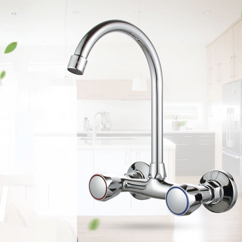 Modern Kitchen Faucet Brass Knob Handle High Arch Wall Mounted Pot Filler Faucet