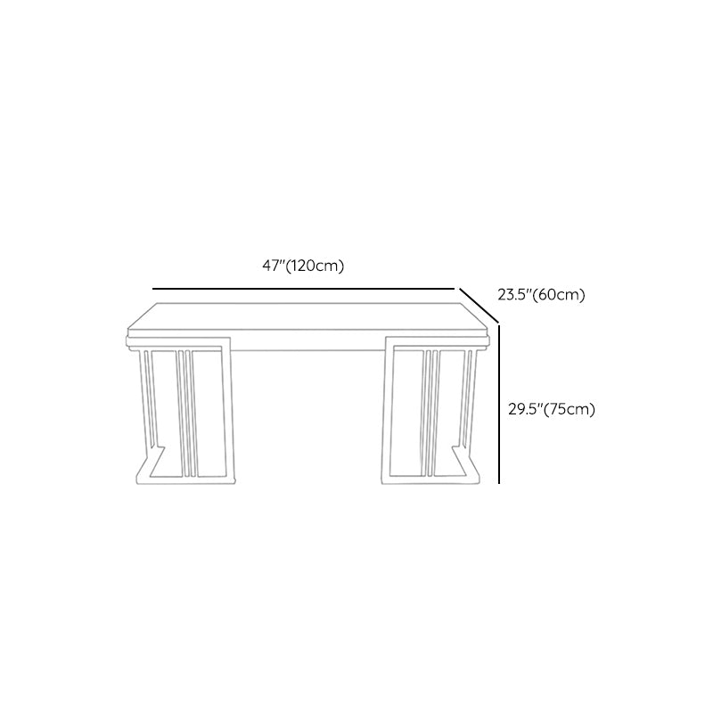 Wooden Rectangle Office Desk Glam 29.53" Tall Writing Desk with 1 Drawer