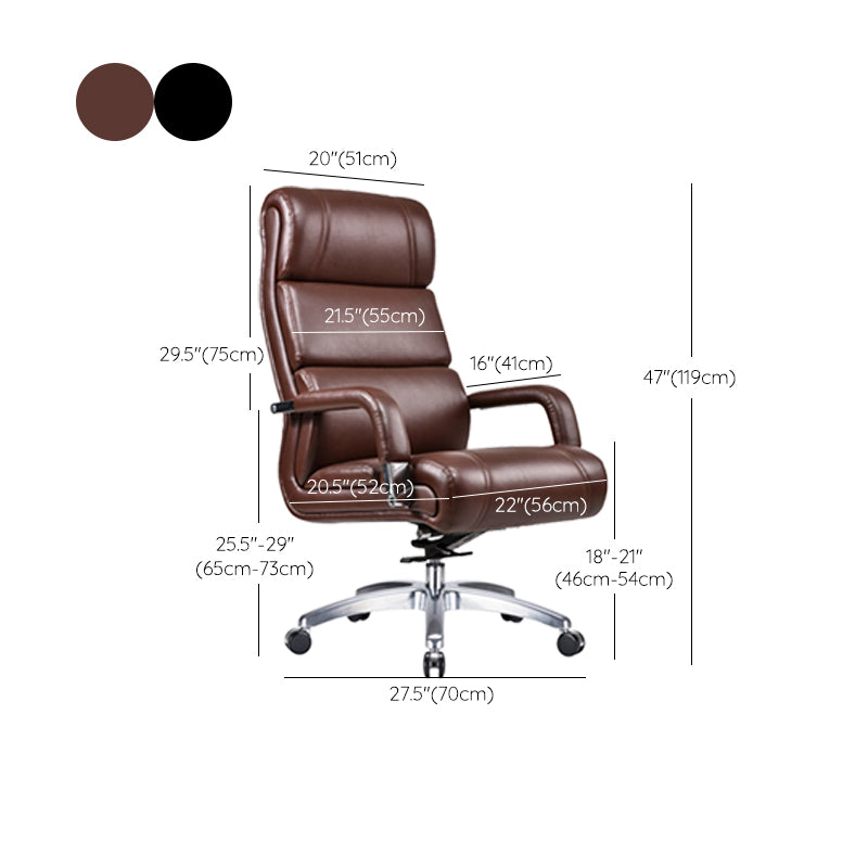 Modern Office Chair No Distressing Padded Arms Desk Chair with Wheels