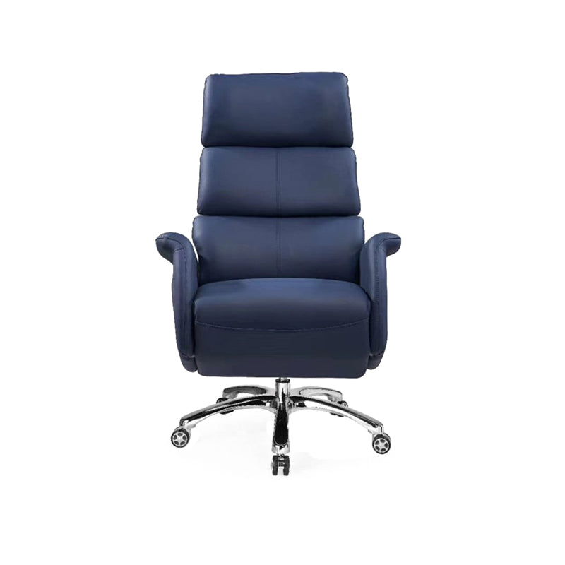 Modern Slide Office Chair Pillow Included Faux Leather Desk Chair with Wheels