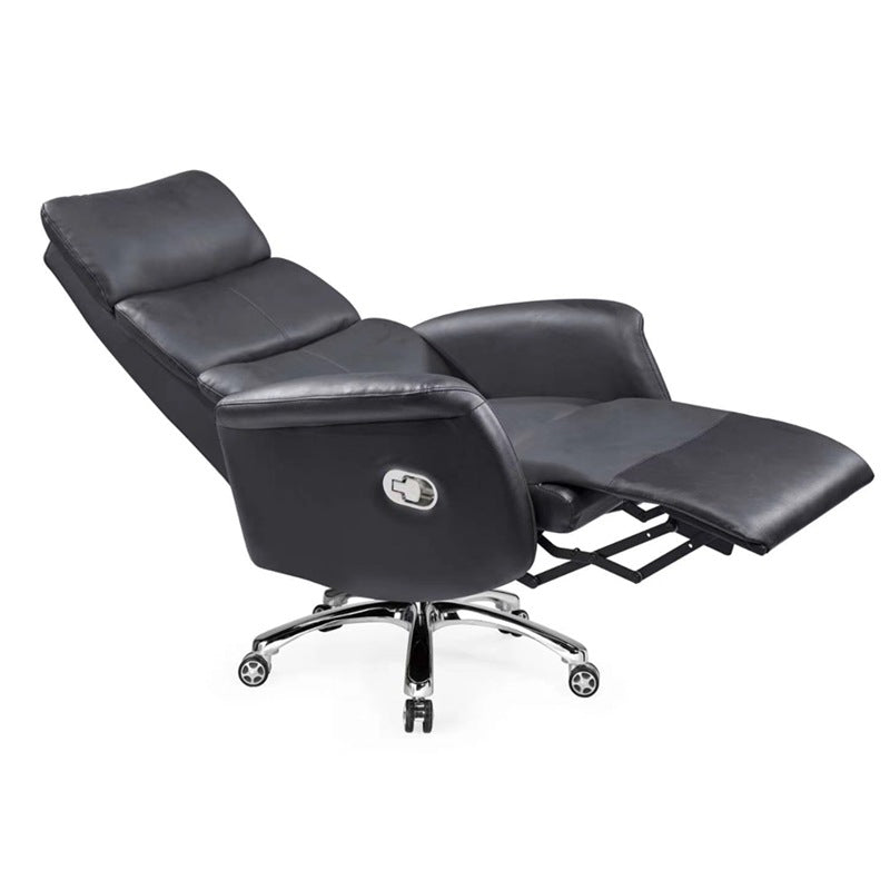 Modern Slide Office Chair Pillow Included Faux Leather Desk Chair with Wheels