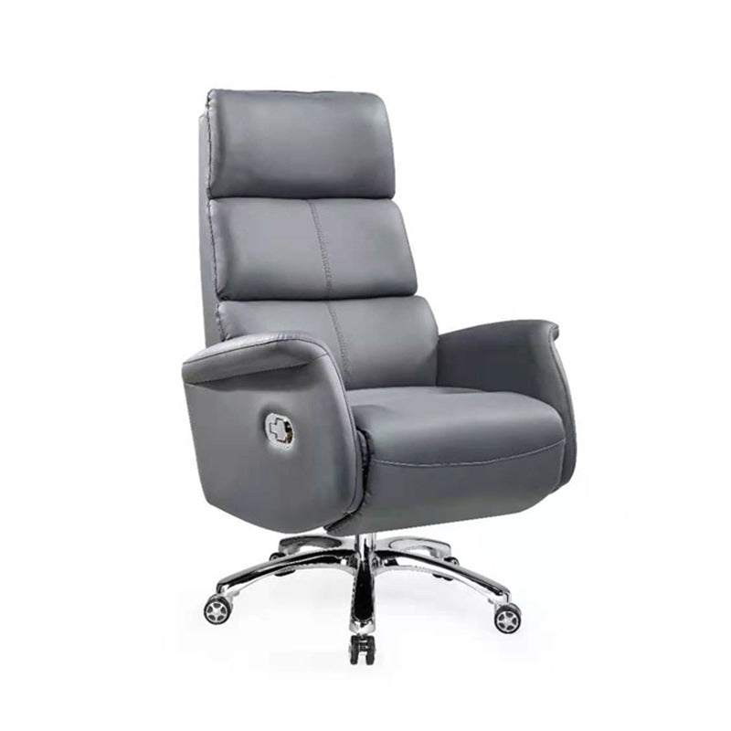 Modern Slide Office Chair Pillow Included Faux Leather Desk Chair with Wheels