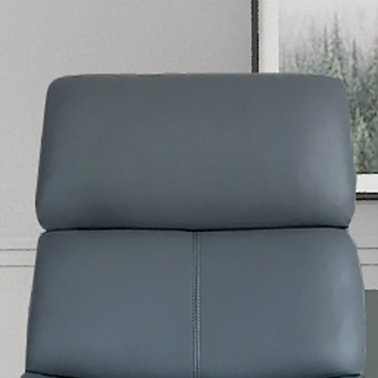 Modern Slide Office Chair Pillow Included Faux Leather Desk Chair with Wheels