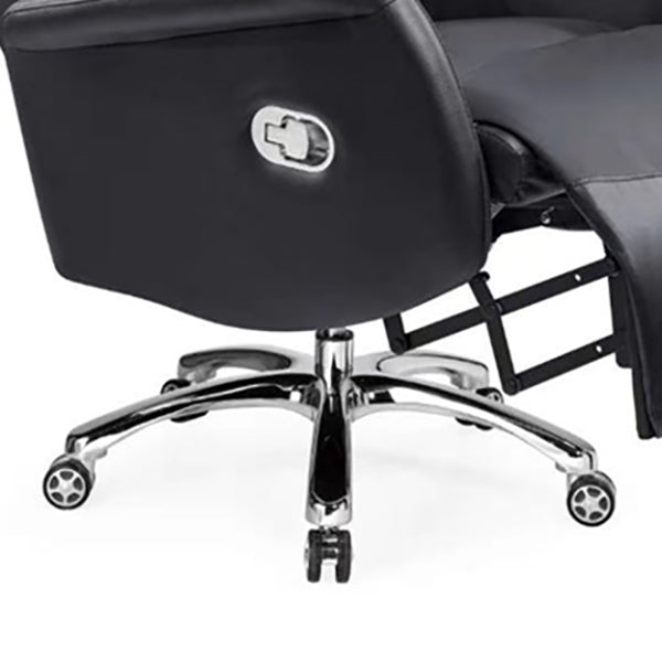 Modern Slide Office Chair Pillow Included Faux Leather Desk Chair with Wheels