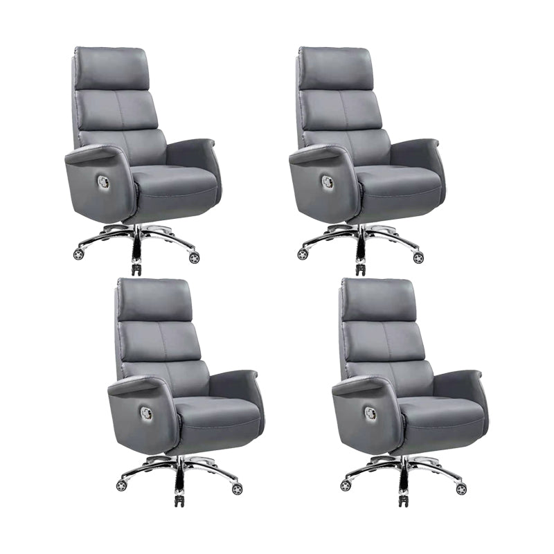 Modern Slide Office Chair Pillow Included Faux Leather Desk Chair with Wheels