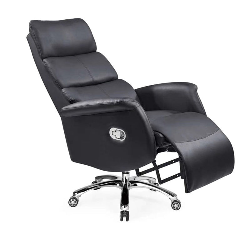 Modern Slide Office Chair Pillow Included Faux Leather Desk Chair with Wheels