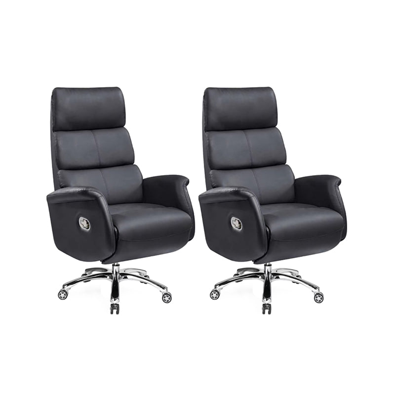 Modern Slide Office Chair Pillow Included Faux Leather Desk Chair with Wheels