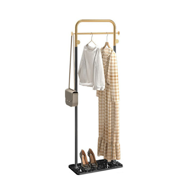 Modern Coat Rack Metal Framed Hanging Rail and 4 Hooks Hall Stand